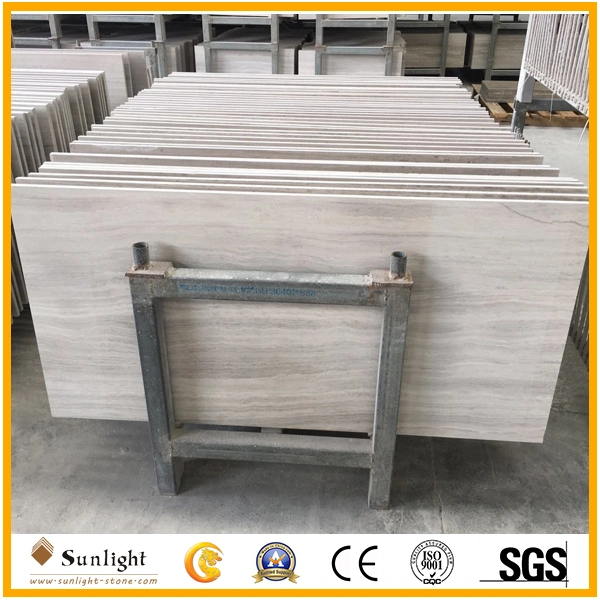Natural/Polished/Honed Chinese Cheap Wood Vein White Marble Tiles and Marble Slabs