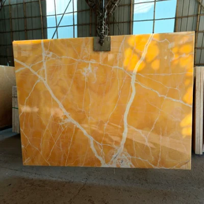Ransparent Yellow Orange Honey Onyx Marble for Wall and Floor Tiles / Background