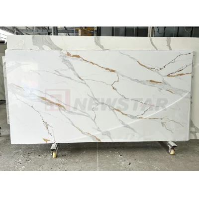 Artificial Stone Quartz Marble White Floor Artificial Slab Quartz Calacata Slabs
