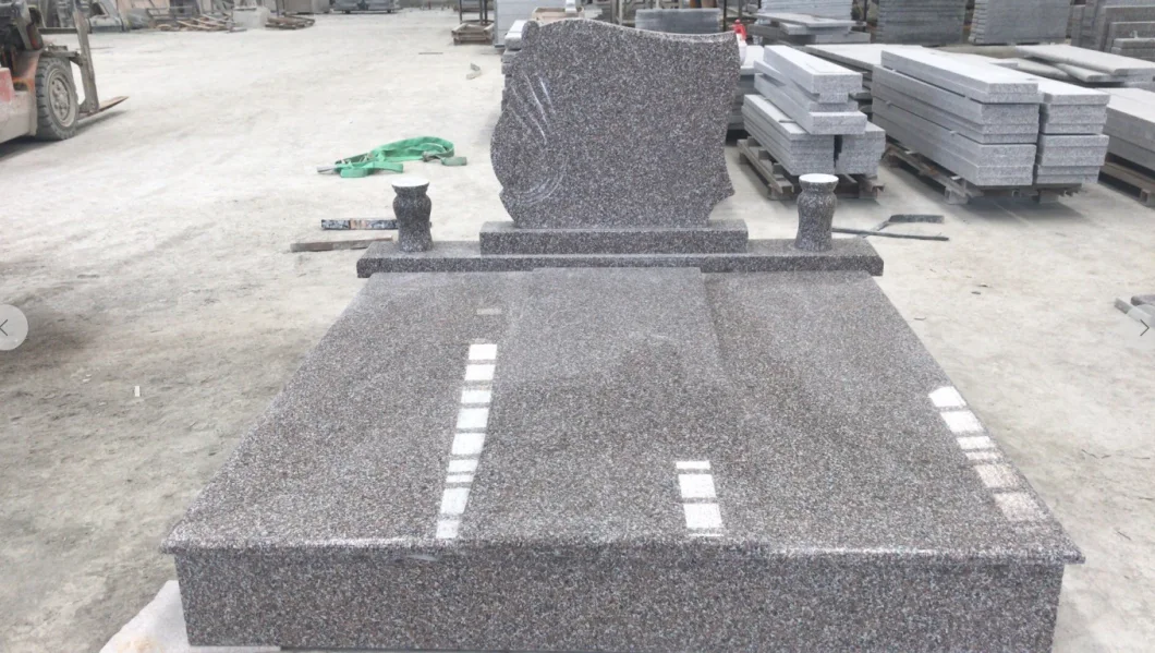 Red/Brown/Green/Grey/Black Color Granite Single/Double European Style Tombstone Memorial Gravestones