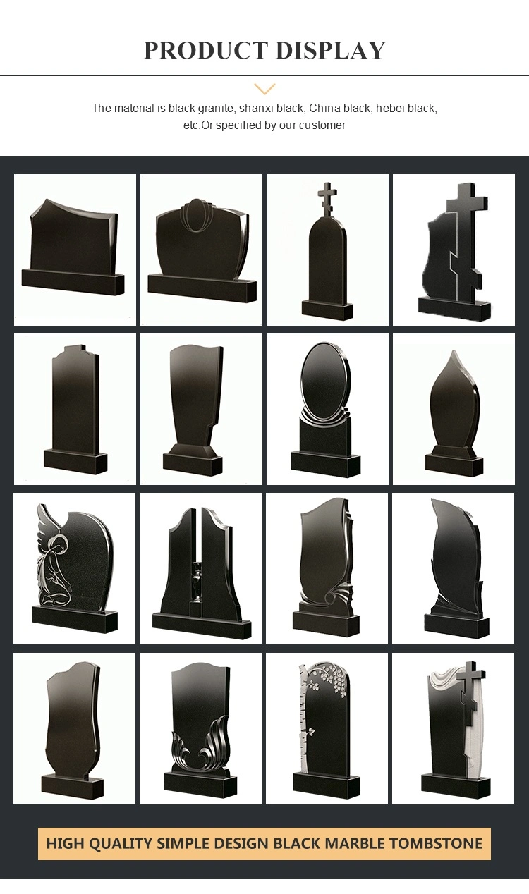 Black Polished Gravestone Shanxi Black