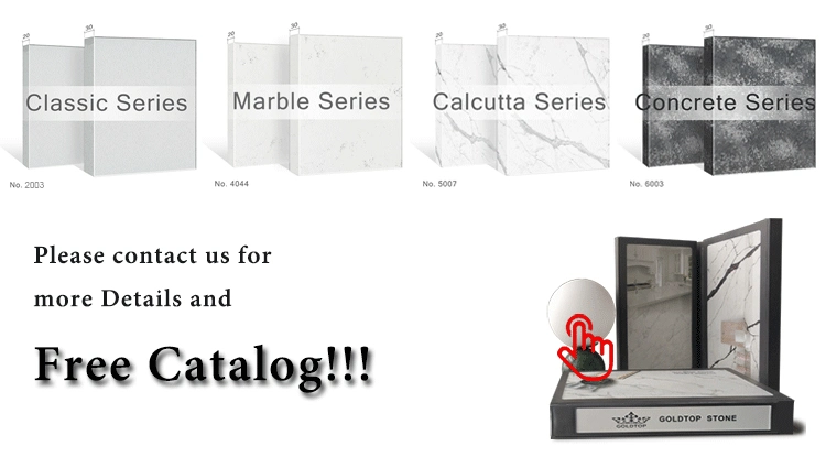 Artificial Calacatta Carrara White/Black/Grey/Quartz/Marble Mvjay Quartz Slab for Kitchen/Bathroom Wall/Floor/Tile/Sink/Bathtub Price