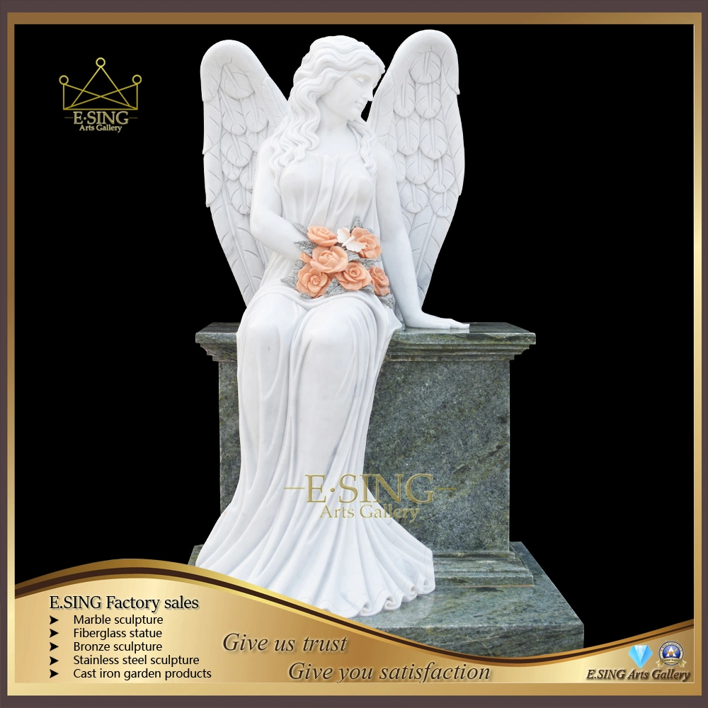 Lady Angel Marble Headstone Cemetery Graveyard Monuments Marble Tombstone Stone Gravestone for Sales