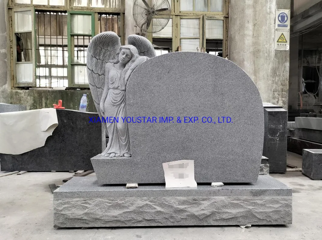 Graveside Stone Monuments Cemetery Memorial Headstone Angel Cameo Granite Tombstone