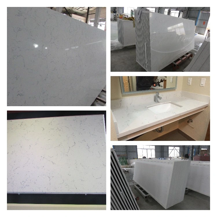 Artificial Stone Quartz Marble White Floor Artificial Slab Quartz Calacata Slabs